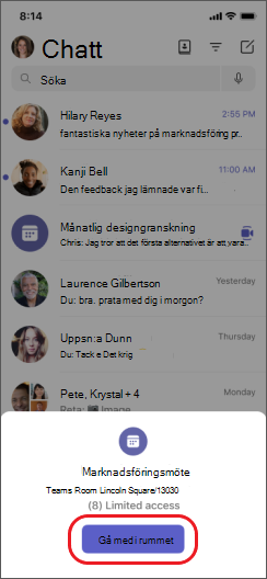 teams join with room on iPhone