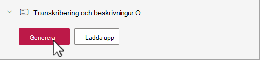 Stream knappen Generera bildtext
