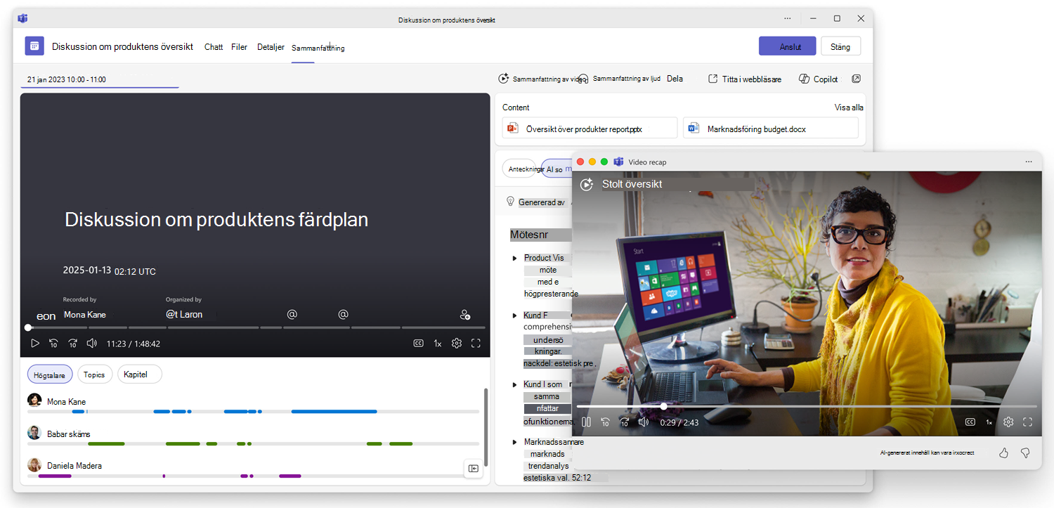 Videosammanfattning i Teams