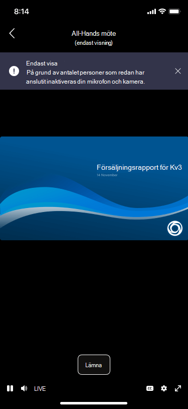 skärmen visa endast mobil före anslutning