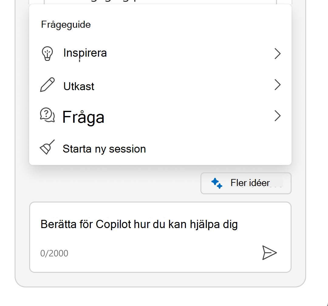 Skärmbild som visar menyn Miniatyrdiagram expanderad för att visa ledtexten.