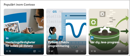 Miniatyrer av populära artiklar i en app