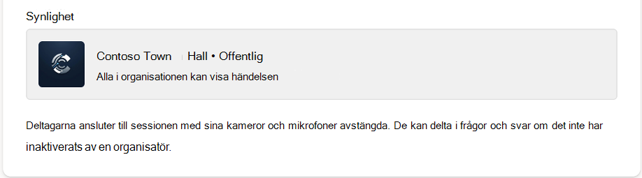 Synligheten om ditt allmänna möte kommer att vara offentligt eller privat.
