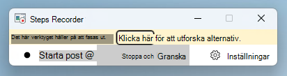 En skärmbild av appen Steps Recorder (PSR) i Windows 11 som visar utfasningsbanderollen.