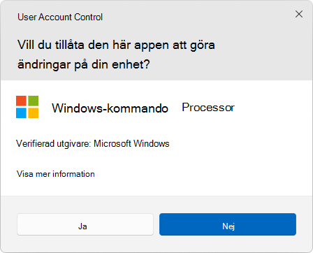 Screenshot of the UAC dialog box.