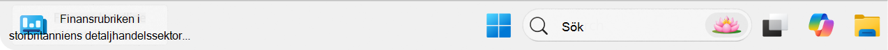 Screenshot of the taskbar showing a finance news.