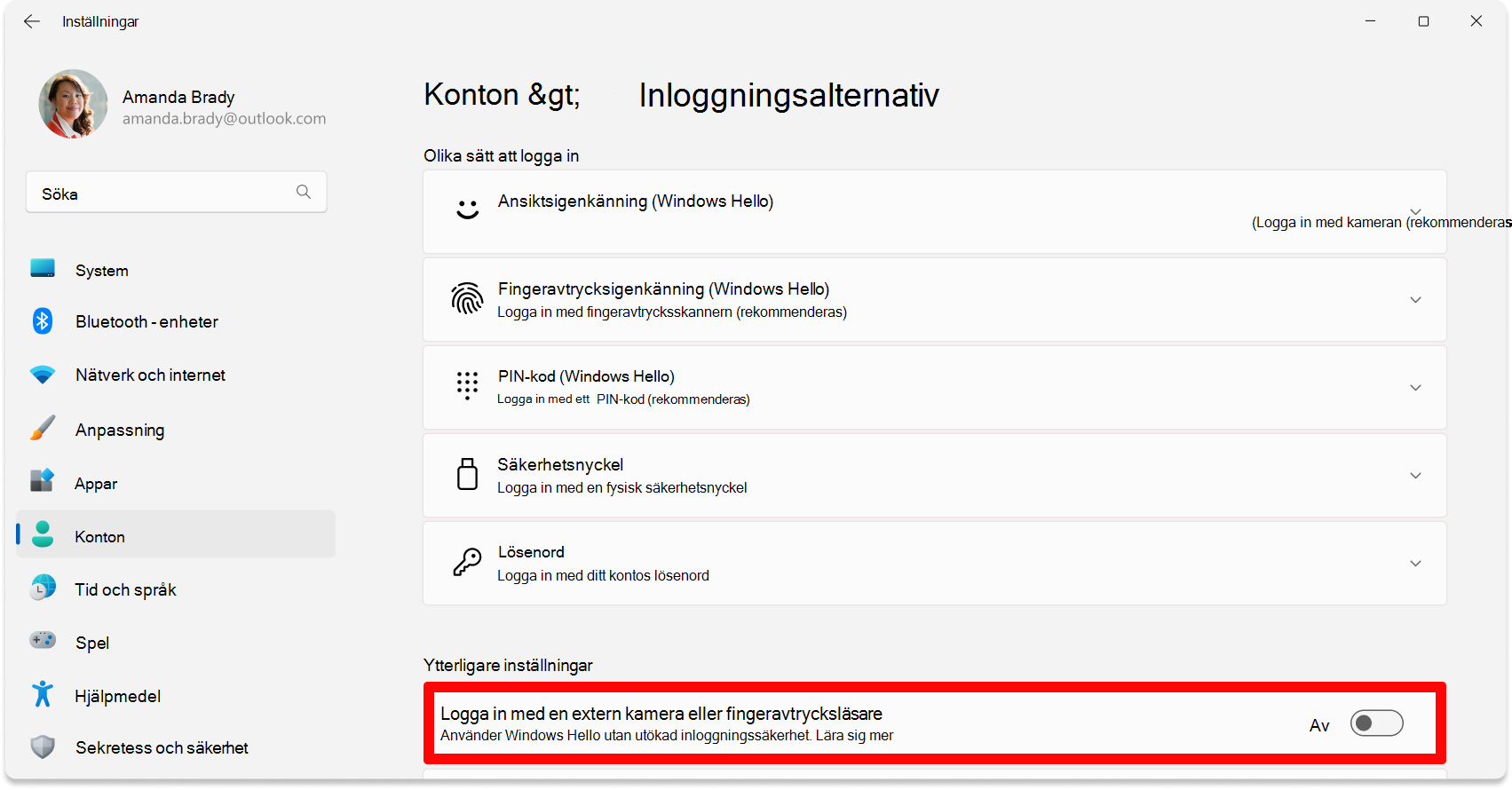 Screenshot of Settings - Disable ESS toggle.