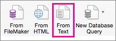 På fliken Data väljer du Från text