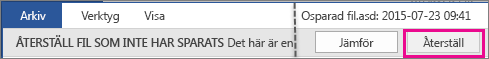 Office 2016 Återställa Dokument