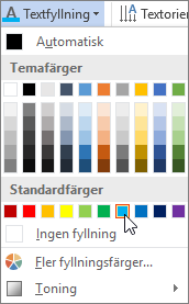 Välja en fyllningsfärg för text