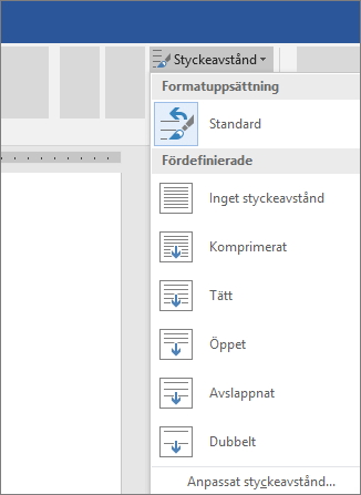 Alternativ för att ändra styckeavstånd i Word