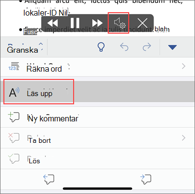 Tryck på Läs högt