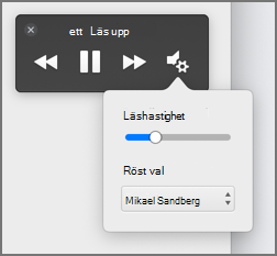 Ändra uppläsningshastighet