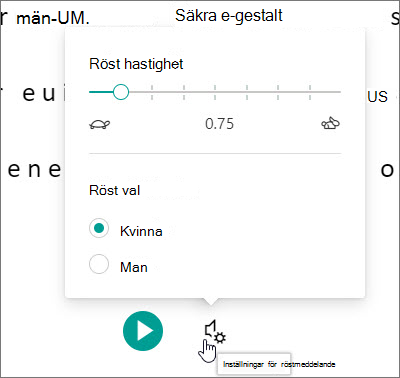 Röstinställningar för avancerad läsare