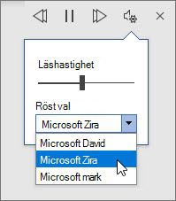 Inställningar för uppläsningsljud