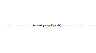 Visar en avsnittsbrytning i ett dokument