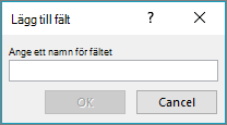 Använda dialogrutan Lägg till fält för att lägga till anpassade fält i din dokumentkopplingslista