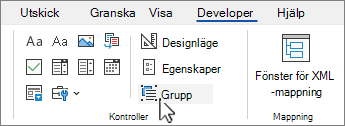 Knappen Gruppkontroll