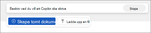 Knappen Skapa tomt dokument i Word för webben.