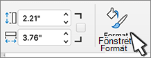 Knappen Formatera fönster är markerad
