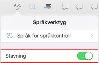Aktivera stavning