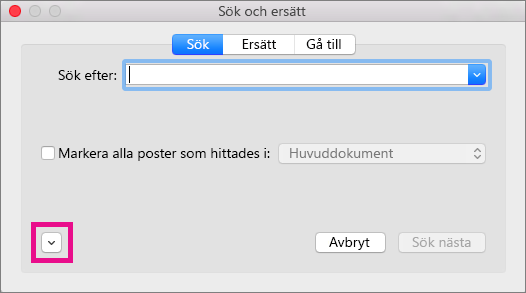 Visar hur du öppnar popup-menyn Format