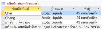 ย่อยของหน้าจอของผลิตภัณฑ์และข้อมูลซัพพลายเออร์