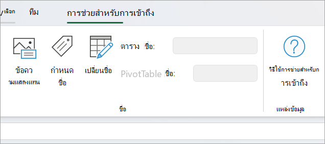 แผงการช่วยสําหรับการเข้าถึง