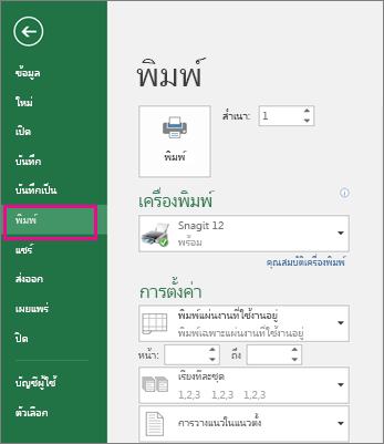 คลิก พิมพ์ไฟล์ > เพื่อแสดงตัวอย่างเวิร์กชีตของคุณ