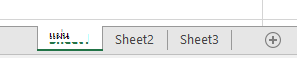 แท็บเวิร์กชีต Excel ที่แสดงที่ด้านล่างของบานหน้าต่าง Excel
