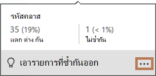 ป็อปอัพแผนภูมิการแจกจ่าย