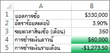 เซลล์ B4 และ B5 ตรงตามเงื่อนไข ดังนั้นจึงมีการจัดรูปแบบเป็นสีเขียว