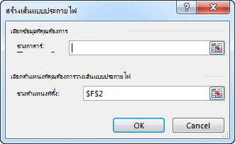 กล่องโต้ตอบ สร้างเส้นแบบประกายไฟ