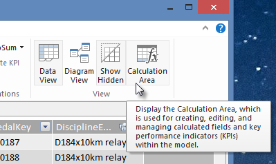 พื้นที่การคำนวณใน PowerPivot