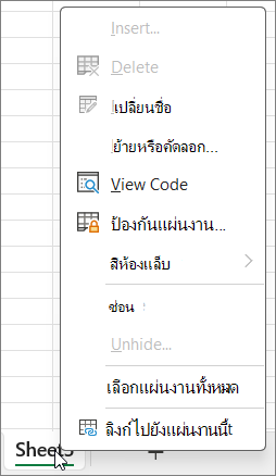 ฟังก์ชันจะไม่พร้อมใช้งานเมื่อเปิดใช้งานการป้องกันเวิร์กบุ๊ก