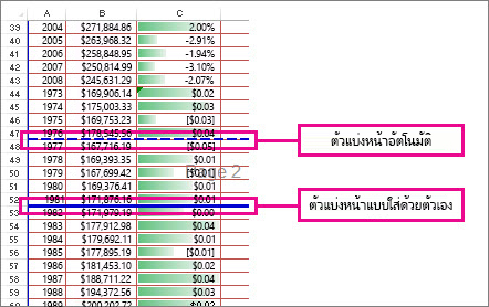 ตัวแบ่งหน้าแบบใส่ด้วยตนเองและตัวแบ่งหน้าอัตโนมัติ