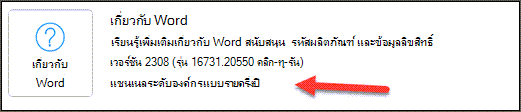 การระบุช่องทาง Enterprise รายครึ่งปีในส่วนเกี่ยวกับ Word ของข้อมูลผลิตภัณฑ์