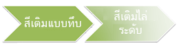 กราฟิก SmartArt ที่รูปร่างมีการเติมสีทึบและสีเติมไล่ระดับ