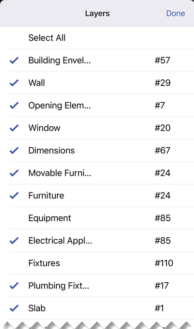 See a list showing all the Layers of shapes in the current diagram.