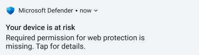 Device at risk notification