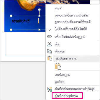 บันทึกเป็นรูปภาพ