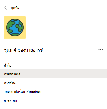 แชนเนลในทีมชั้นเรียนของครูชั้นประถมศึกษาปีที่ 4