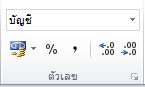 รูป Ribbon ของ Excel