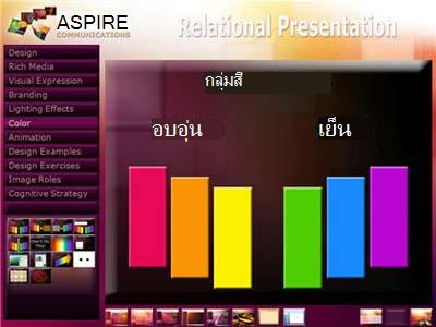 สกรีนช็อตที่แสดงกลุ่มสี