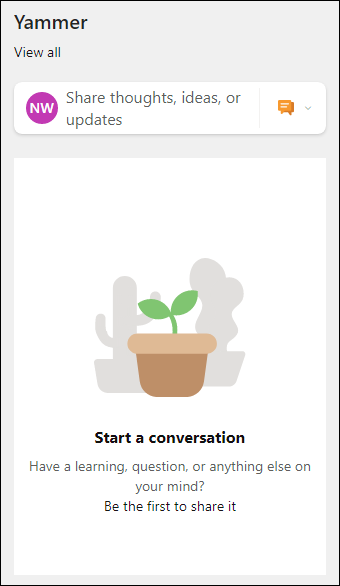 ตัวอย่างของ Web Part Yammer
