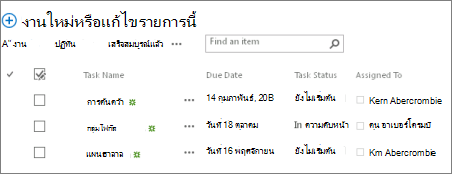 รายการบนหน้า