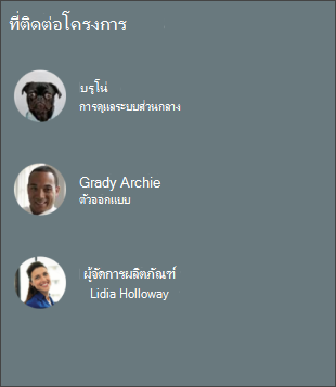 สกรีนช็อตของ Web Part People