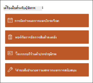 สกรีนช็อตของ Web Part แผนภูมิด่วน
