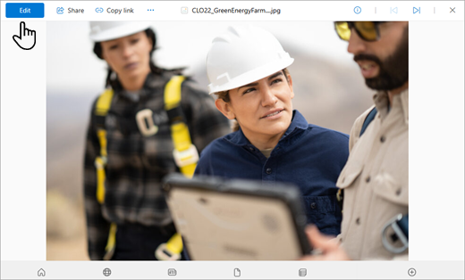 รูปภาพที่เปิดอยู่ในเครื่องมือแก้ไขของ SharePoint