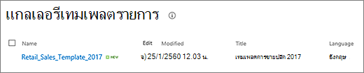 หน้าเทมเพลตรายการ